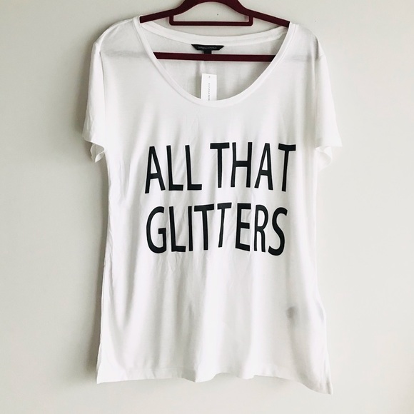 ๐NWT Banana Republic Sz M ALL THAT GLITTERS Tee - Picture 3 of 12